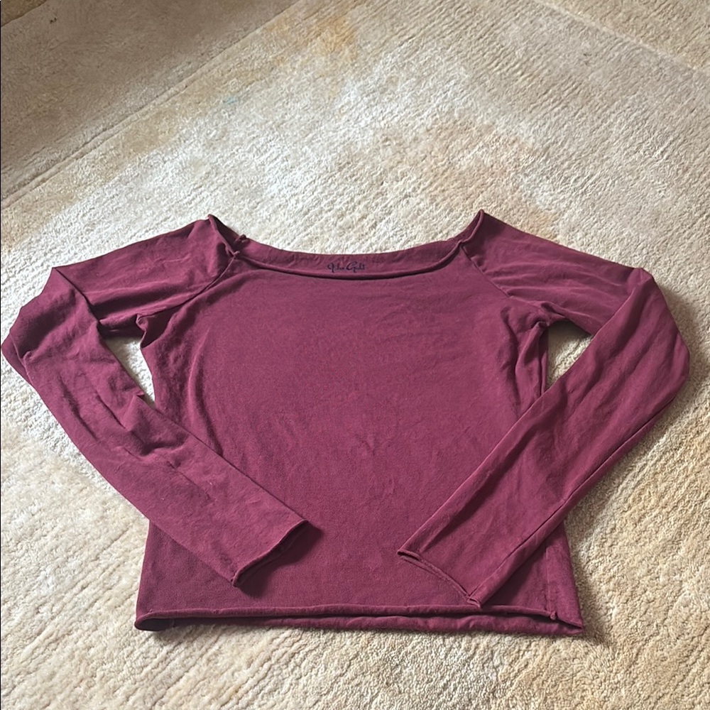 Brandy melville off the shoulder burgundy top